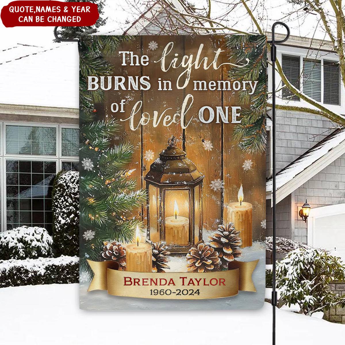 Your Light Will Always Shine In My Heart Personalized Memorial Garden Flag