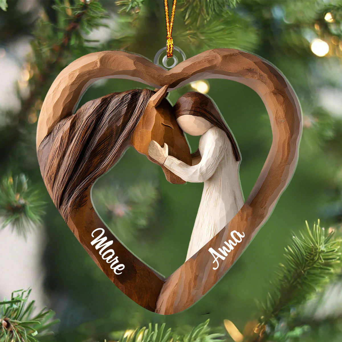 Equestrian Bond Custom Acrylic Ornament, Christmas Gift For Horse Lovers