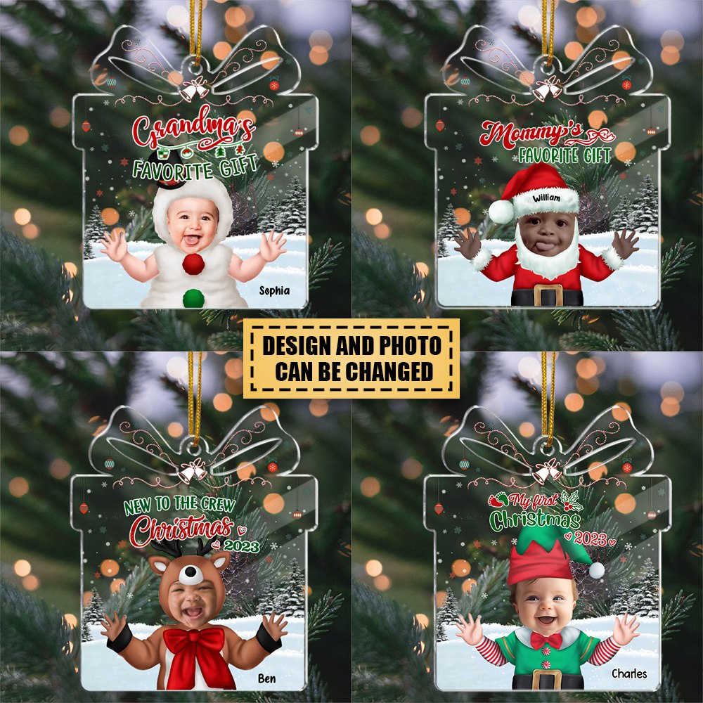 My First Christmas 2023- Custom Transparent Ornament from Photo