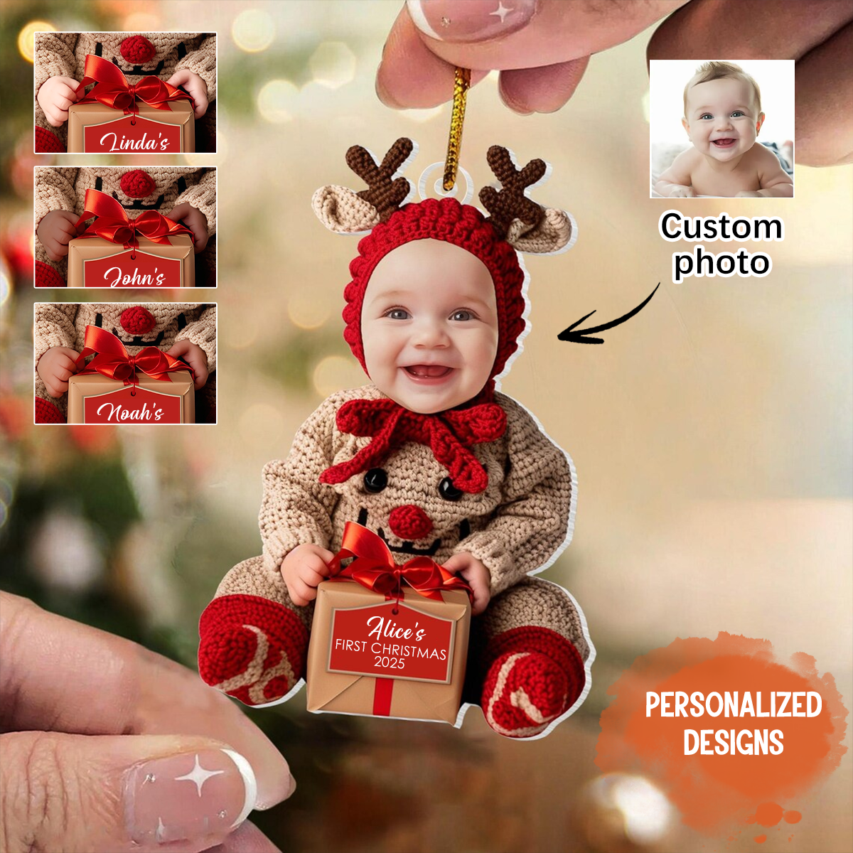 Personalized Baby Photo Ornament First Christmas Ornament