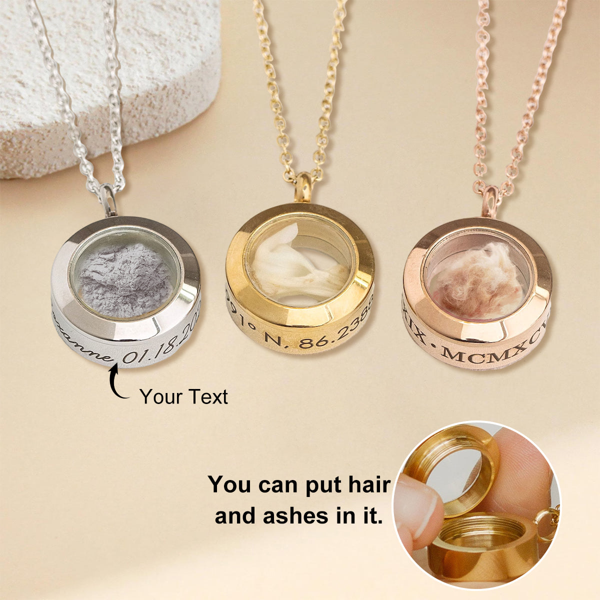 Personalized Keepsake Necklace Memorial Gifts For Dog Ashes Pet Loss