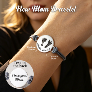 Custom Baby Footprint Bracelet, First Time Mom Gift, New Mom Gift
