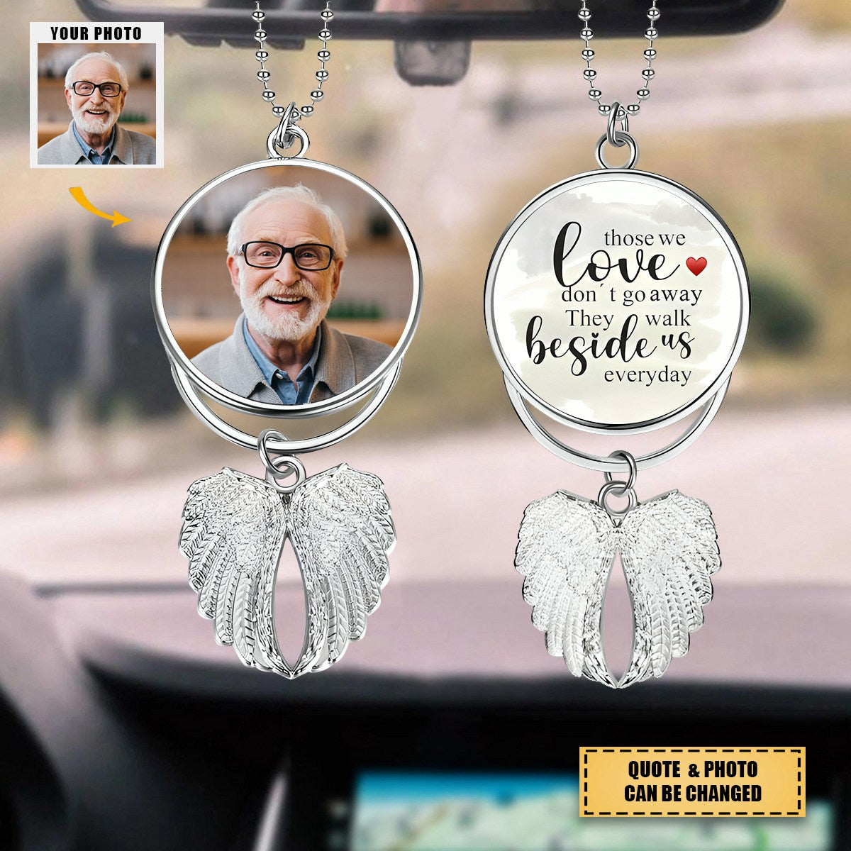 Personalized Angel Wings Ornament - Memorial Photo Ornament