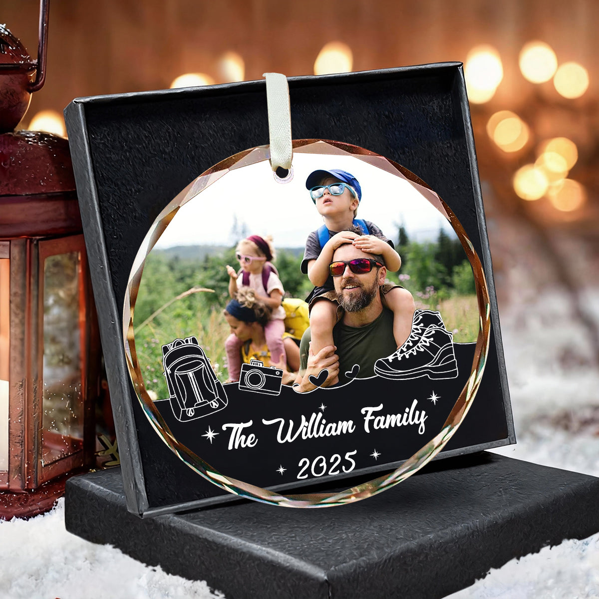 Personalized Travel Ornament, Hiking Photo Gift