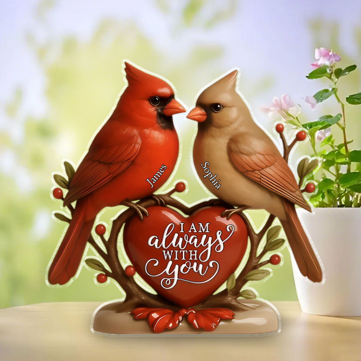 I Am Always With You - Personalized Cardinals Acrylic Plaque For Couples
