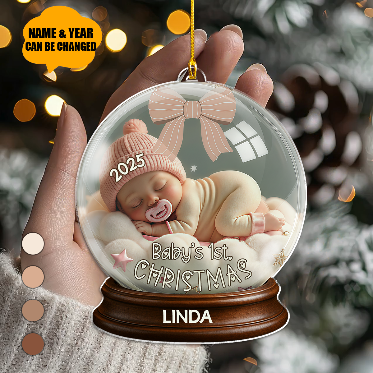 Personalized Baby's First Christmas Ornament, Newborn Keepsake