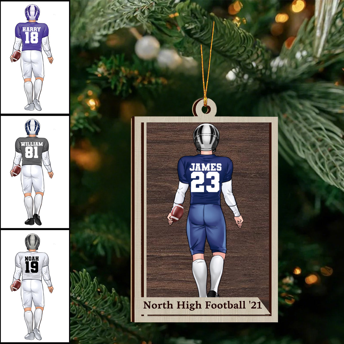 Football Season, Personalized 2 Layered Ornament