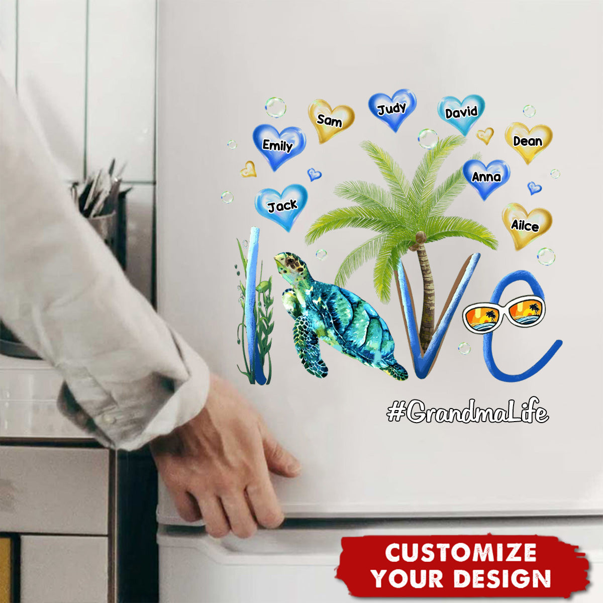 Gift For Grandma Turtle Personalized Sticker