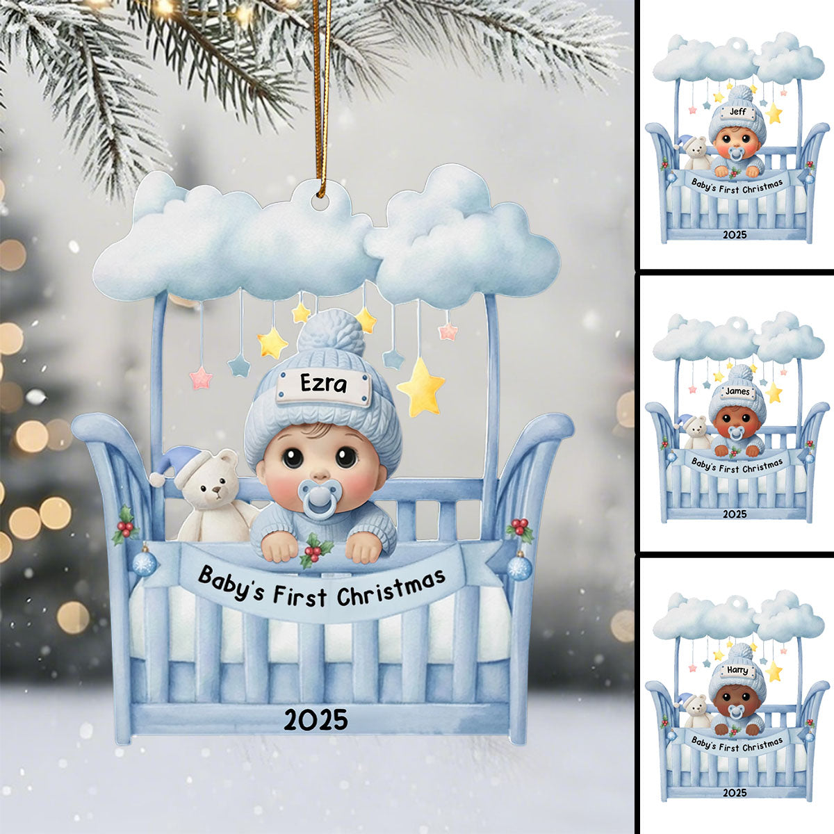 Baby’s First Christmas - Personalized Name Crib Ornament