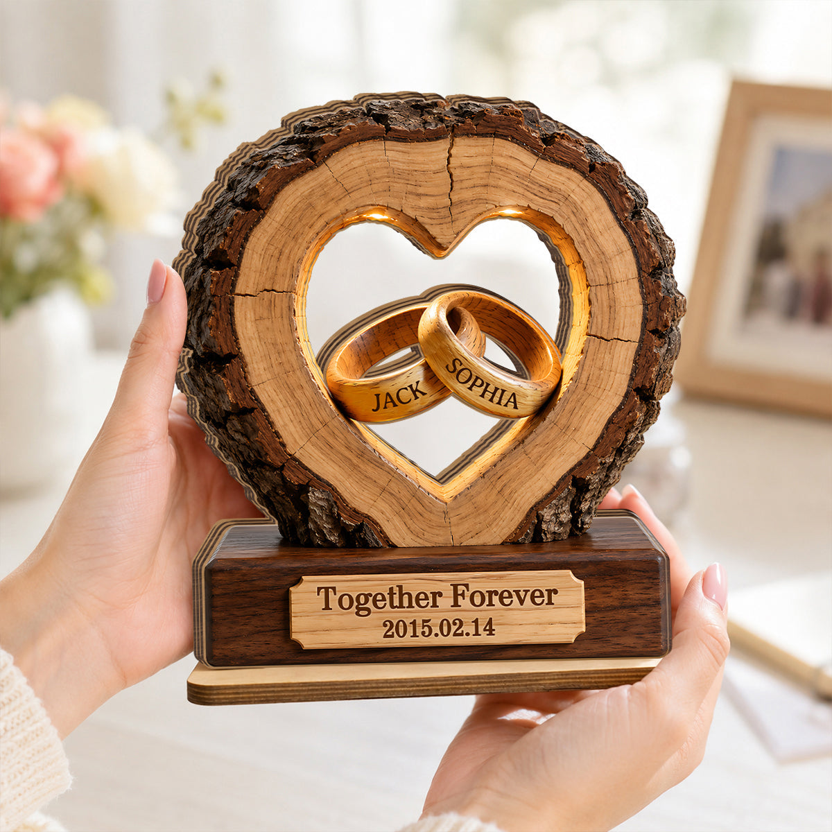 Together Forever Couple Anniversary Plaque - Personalized Heartfelt Gift For Her Him