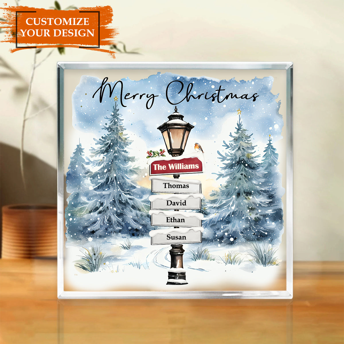 Personalized Square Acrylic Sign - Christmas Gift For Family And Friends