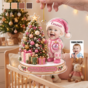 Personalized Baby First Christmas Photo Ornament