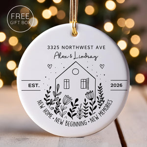 Personalized New House New Beginning Ceramic Ornament