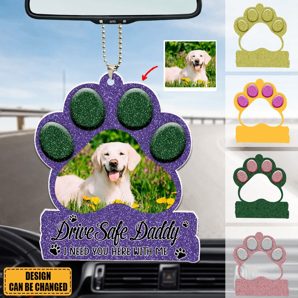 Personalized Paw Acrylic Car Ornament