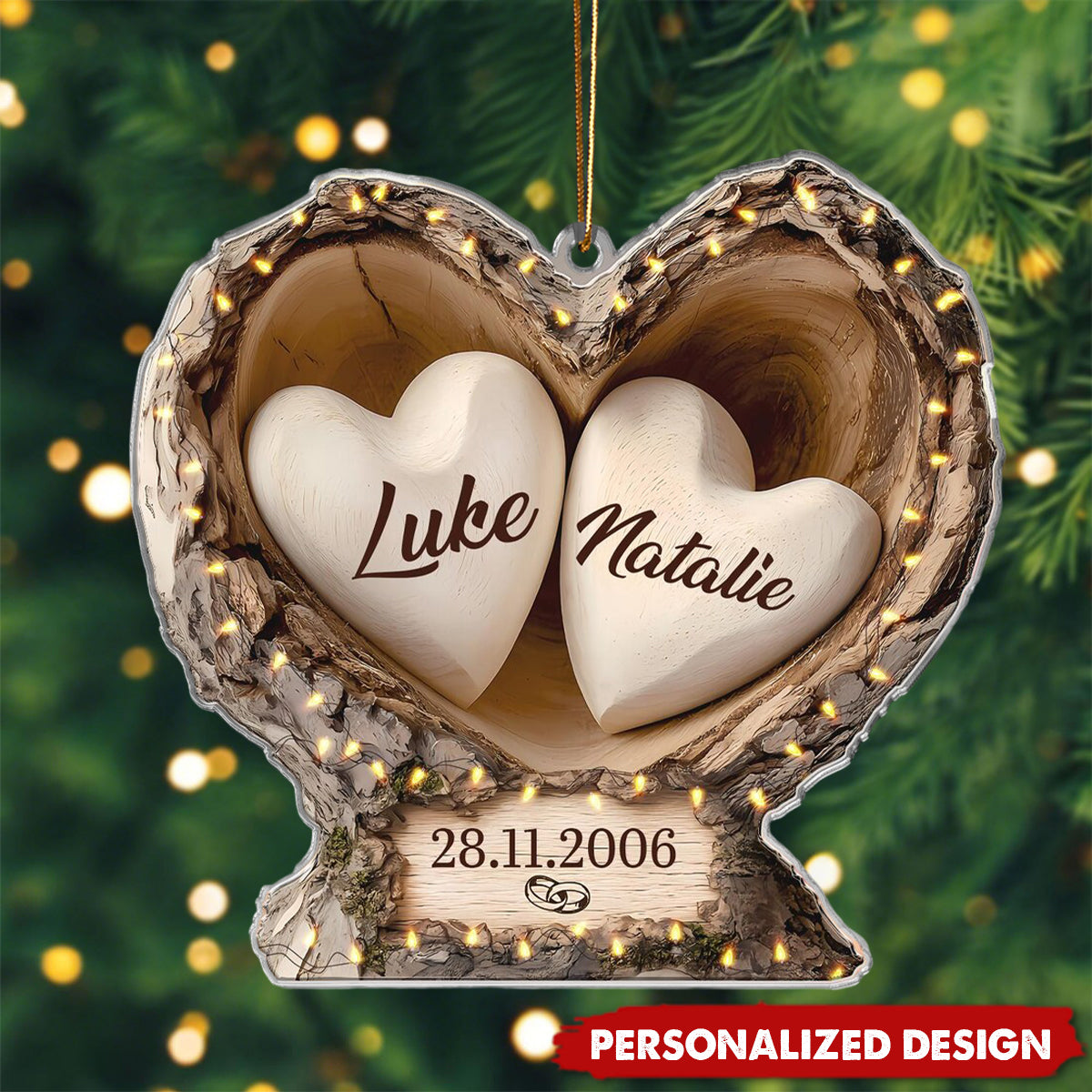 You And Me We Got It - Personalized Heart Tree Christmas Ornament