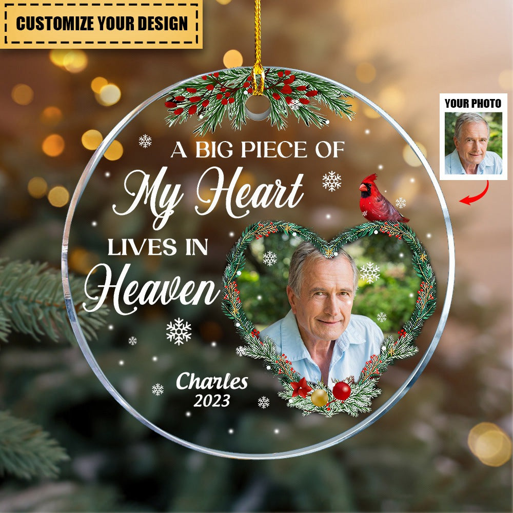 Memorial Gift Cardinal Piece Of My Heart Circle Ornament