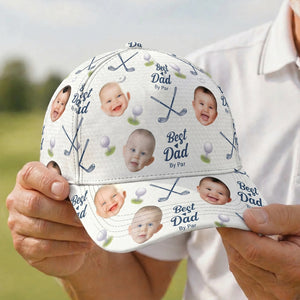 Best Dad By Par Custom Photo Golf Cap, Father's Day Gift For Golf Lover