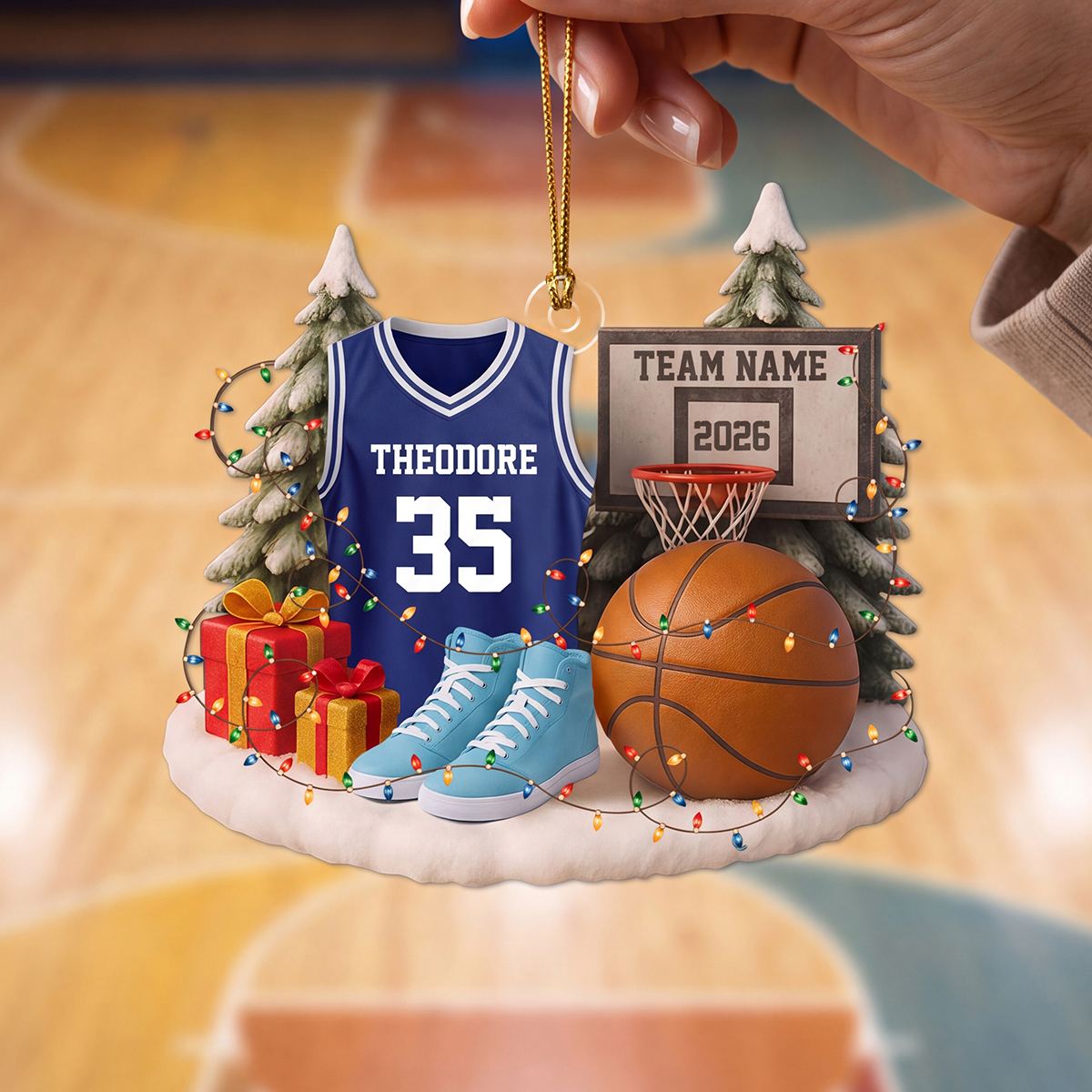 Personalized Custom Jersey Keepsake Basketball Ornament