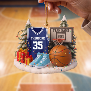 Personalized Custom Jersey Keepsake Basketball Ornament