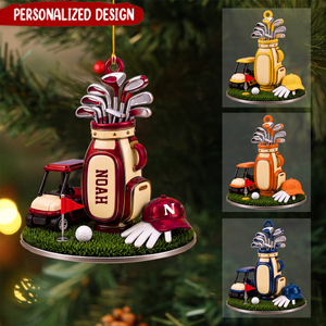 Personalized Golf Bag Golf Lover Christmas Ornament