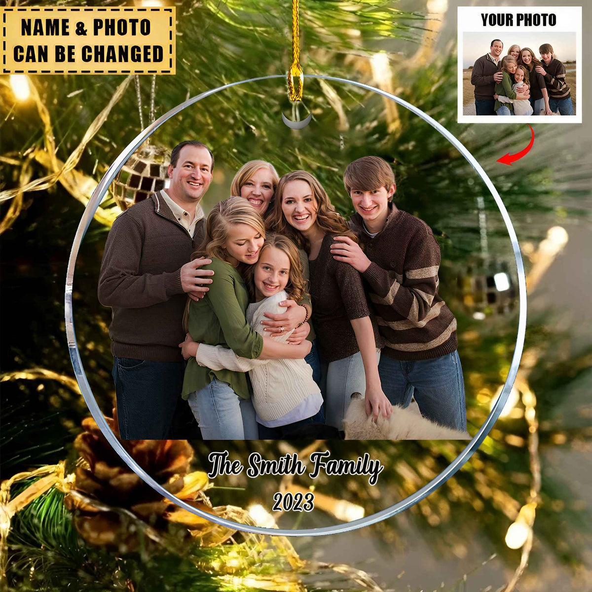 Gift For Grandparents - Personalized Acrylic Photo Ornament