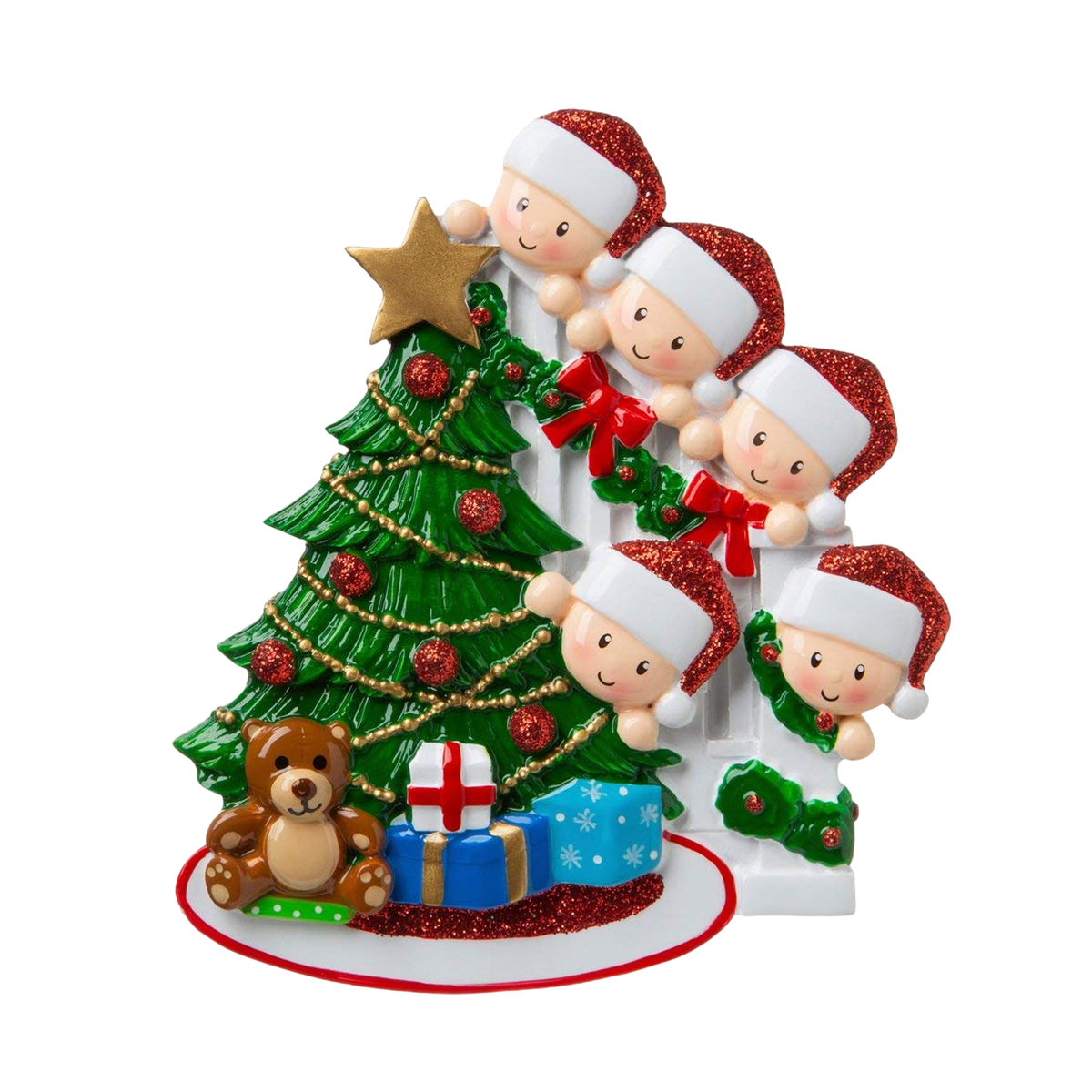 DIY Happy Family Christmas Tree Name Resin Ornament