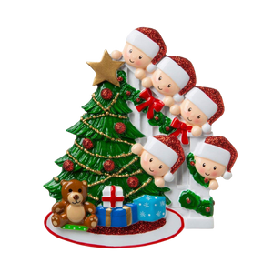 DIY Happy Family Christmas Tree Name Resin Ornament