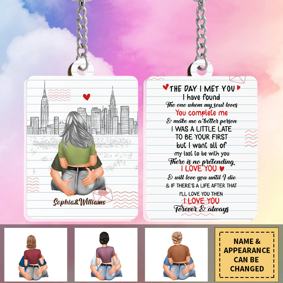 The Day I Met You- Custom Couple Acrylic Keychain Gift
