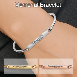 Personalized Engraved Bracelet – Custom Name, Date, Quote - Memorial Gift