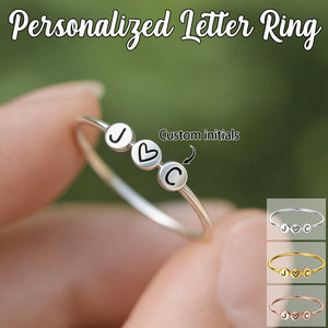 To My Love - Personalized Heart Initial Ring