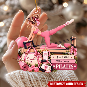Personalized Pilates Girl Christmas Ornament-Custom Name Gift