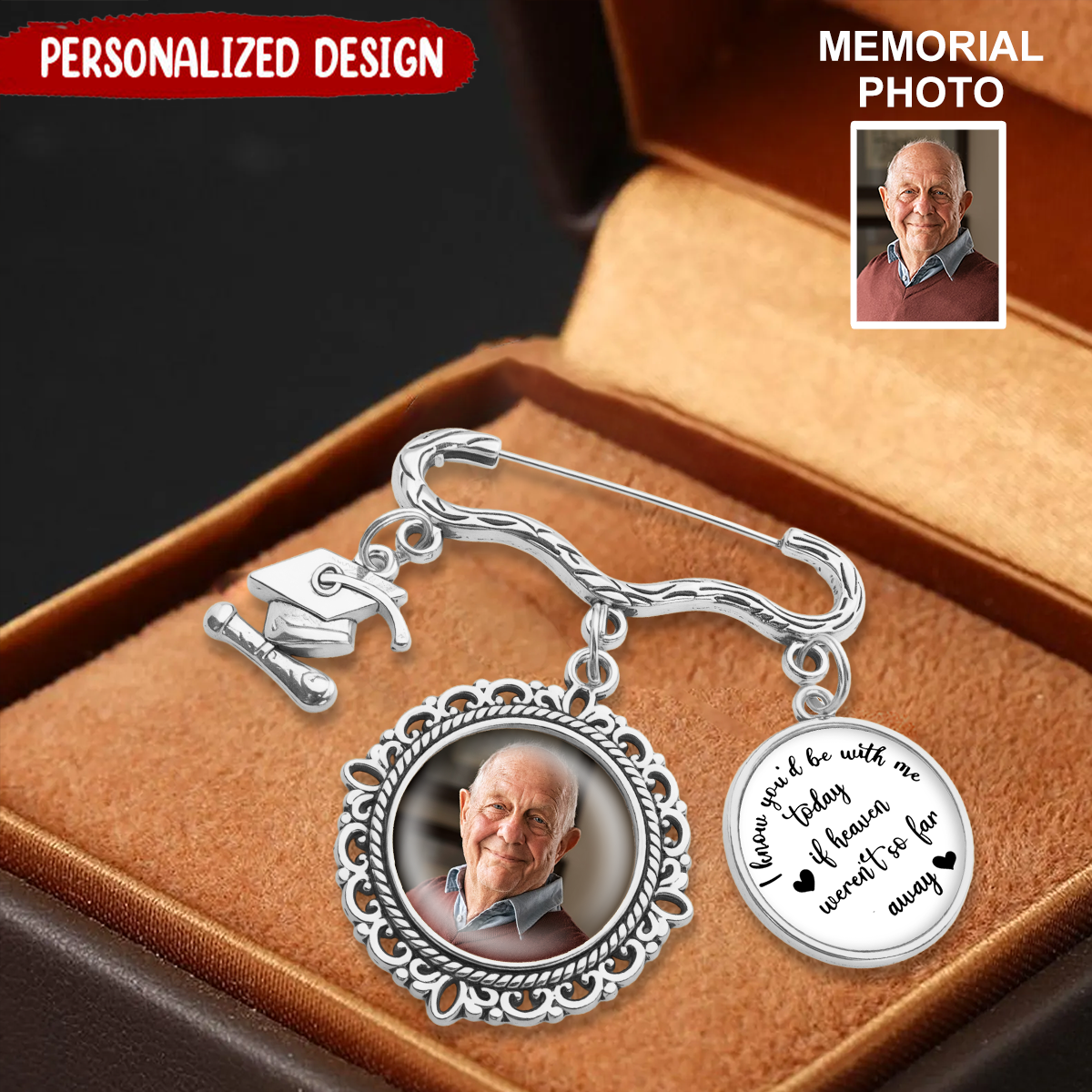 Personalized Photo 2026 Graduation Cap Memorial Tassel Photo Lapel Pin