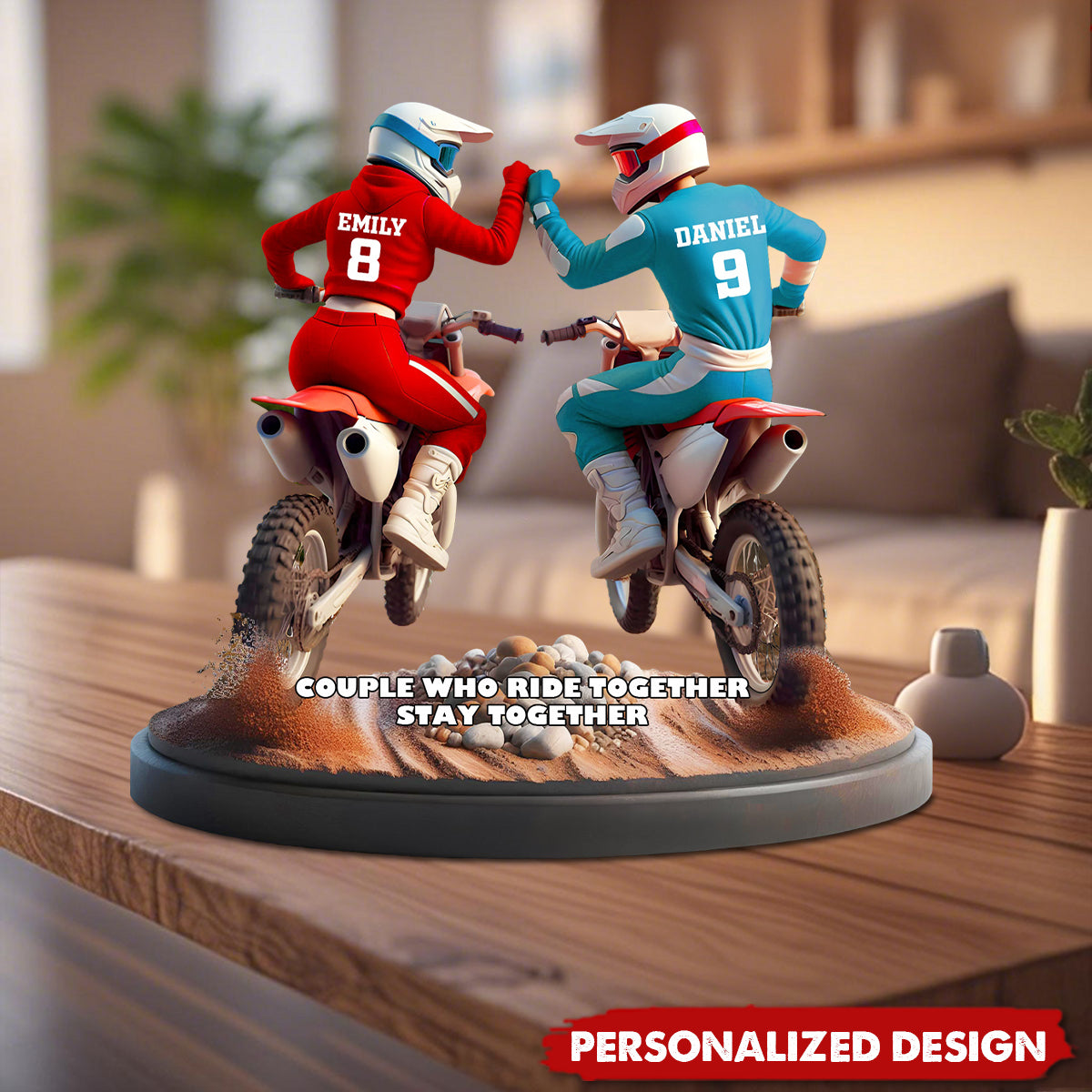 Dirt Bike Couple Acrylic Plaque - Personalized Gifts For Couple