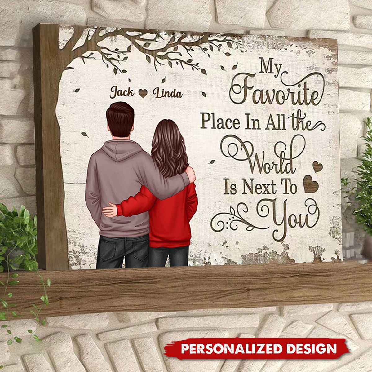 Favorite Place In The World Couple Back View Personalized Poster