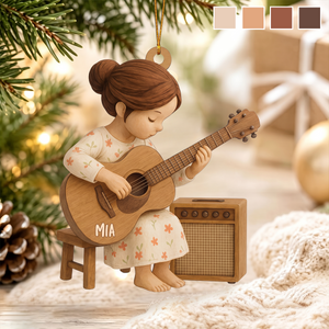 Personalized Guitar Players Ornament, Christmas Gift for Music Lovers