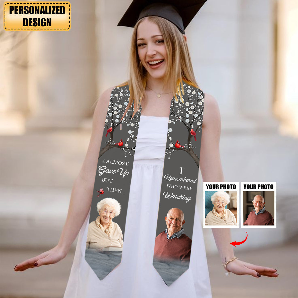 I Remembered Who Was Watching - Personalized Graduation Stole