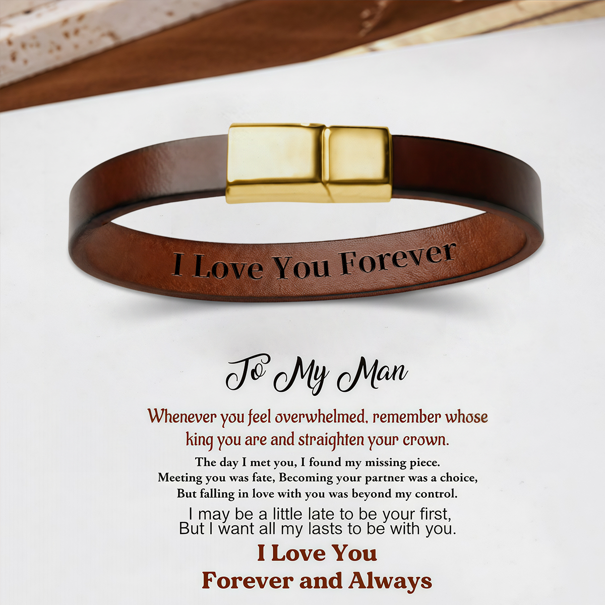 Personalized Leather Bracelet With Secret Message