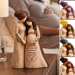 Personalized Mother Daughter Pregnancy Wooden Plaque,Pregnancy Mom Gift
