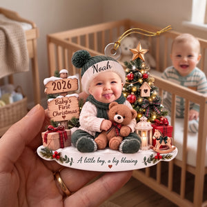 Personalized Baby’s First Christmas Custom Baby Name Acrylic Ornament