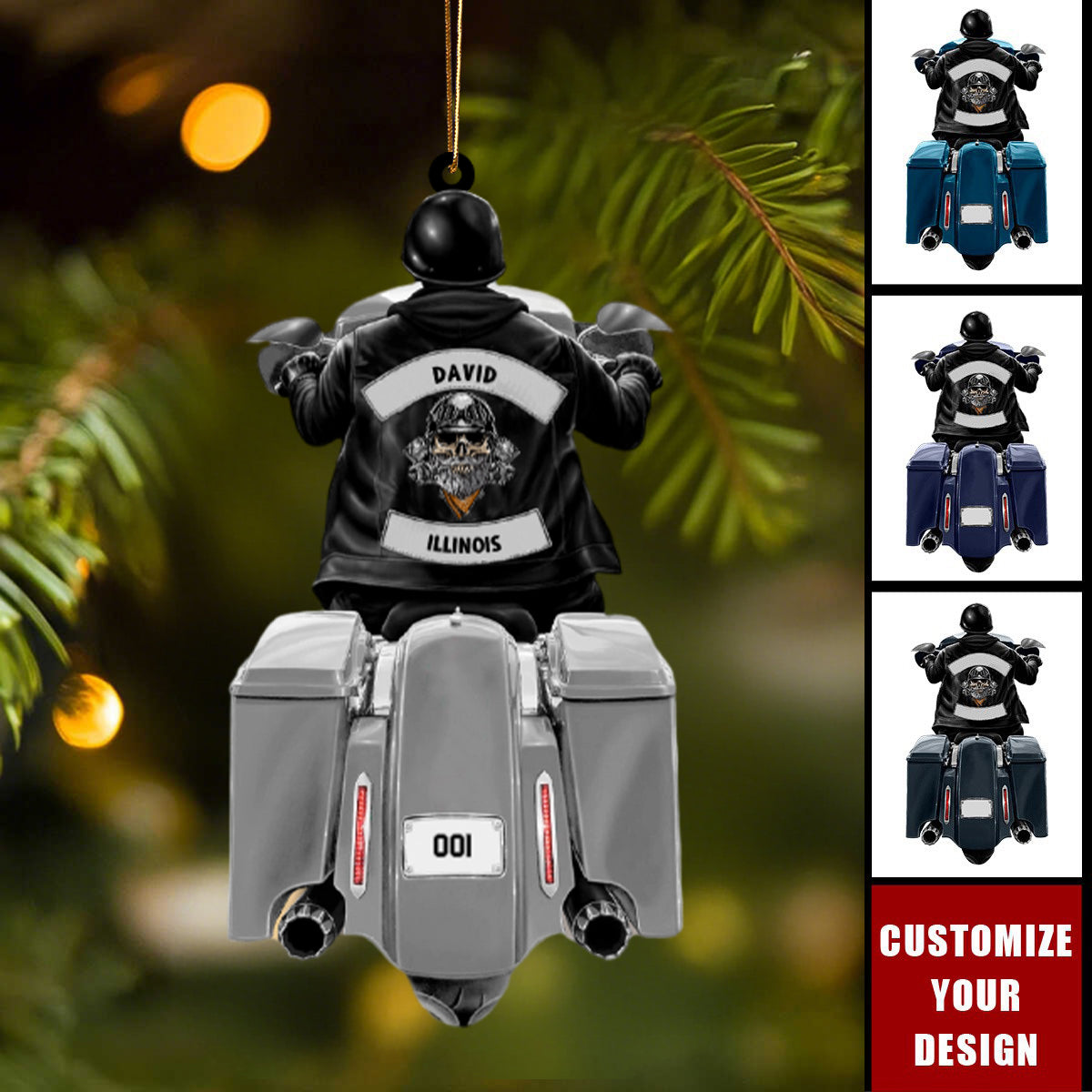 Biker Motorcycle Racing Personalized Personalized Christmas Ornament