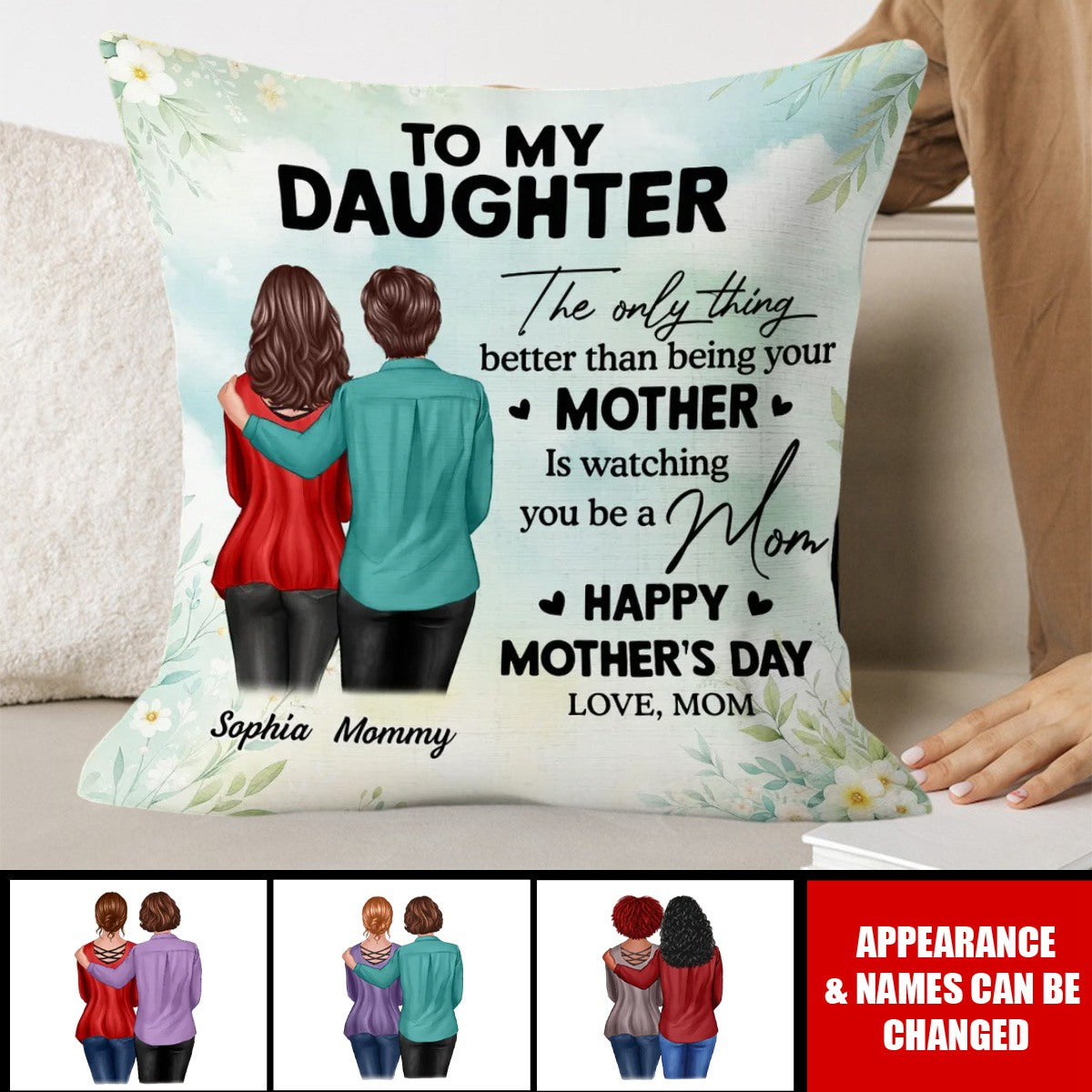 To My Daughter From Mom Happy Mother's Day Personalized Pillowcase