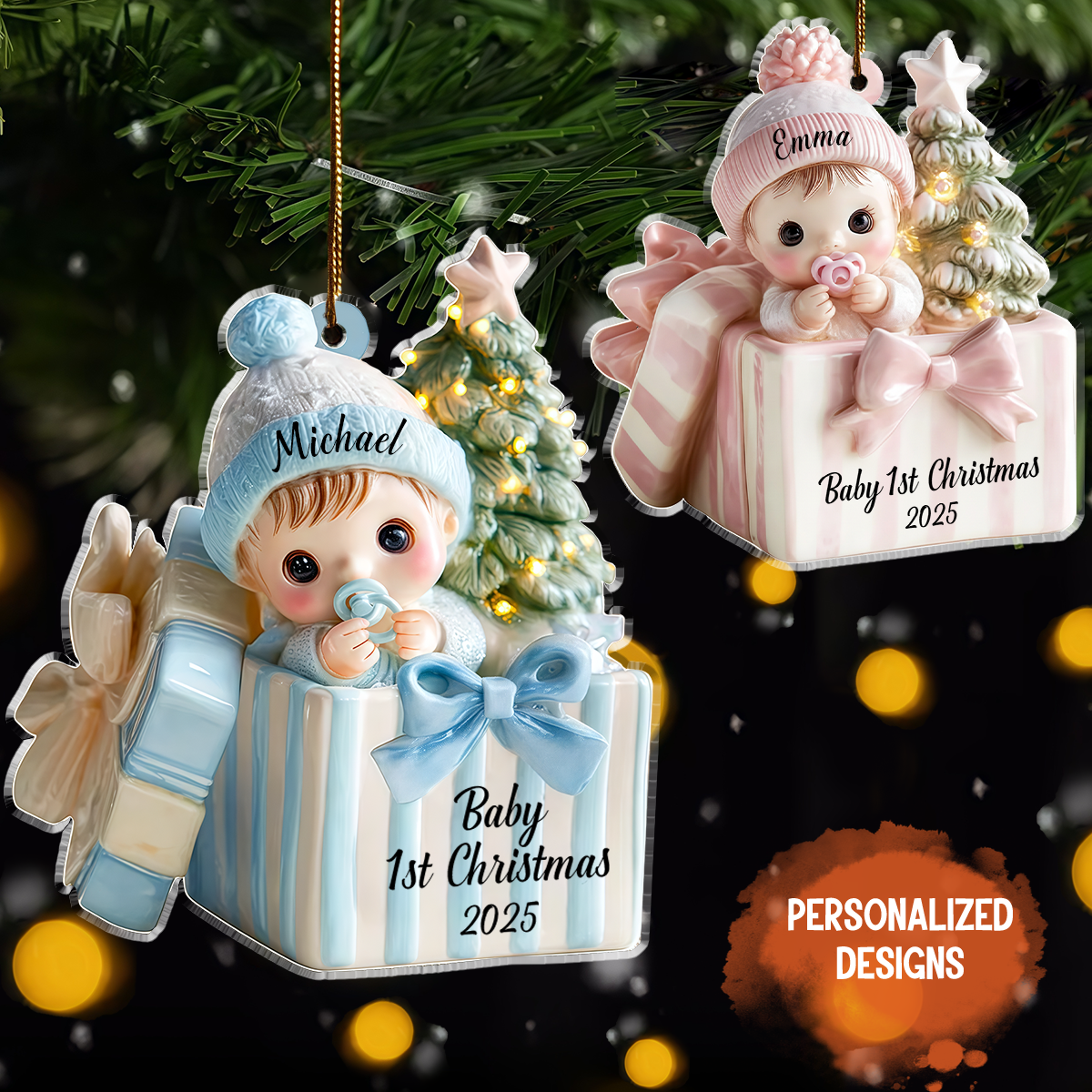 Custom Baby's 1st Christmas Ornament, Baby's First Christmas Gift