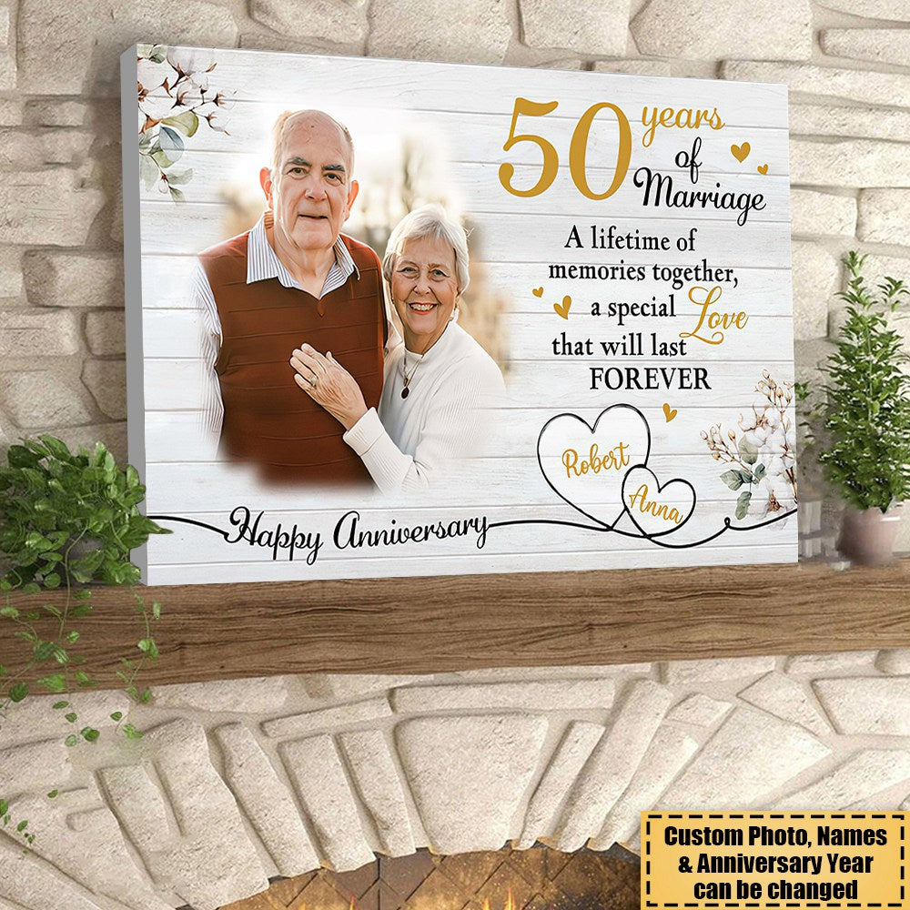Anniversary Gift For Couple 50 Years Marriage Canvas