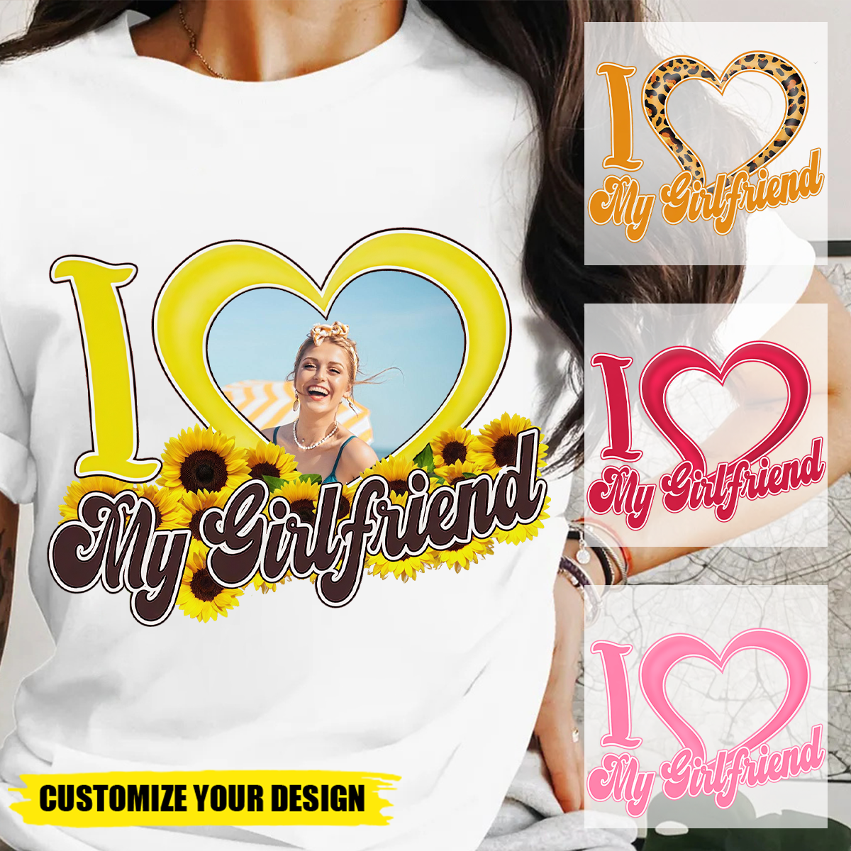 I Love My Girlfriend Shirt, Personalized Custom Picture T-Shirt