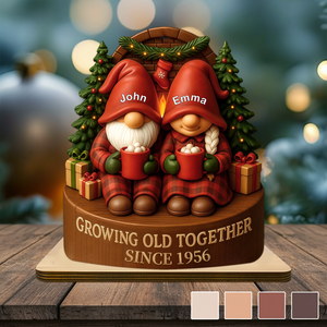 Personalized Growing Old Together With Christmas Wooden Plaque