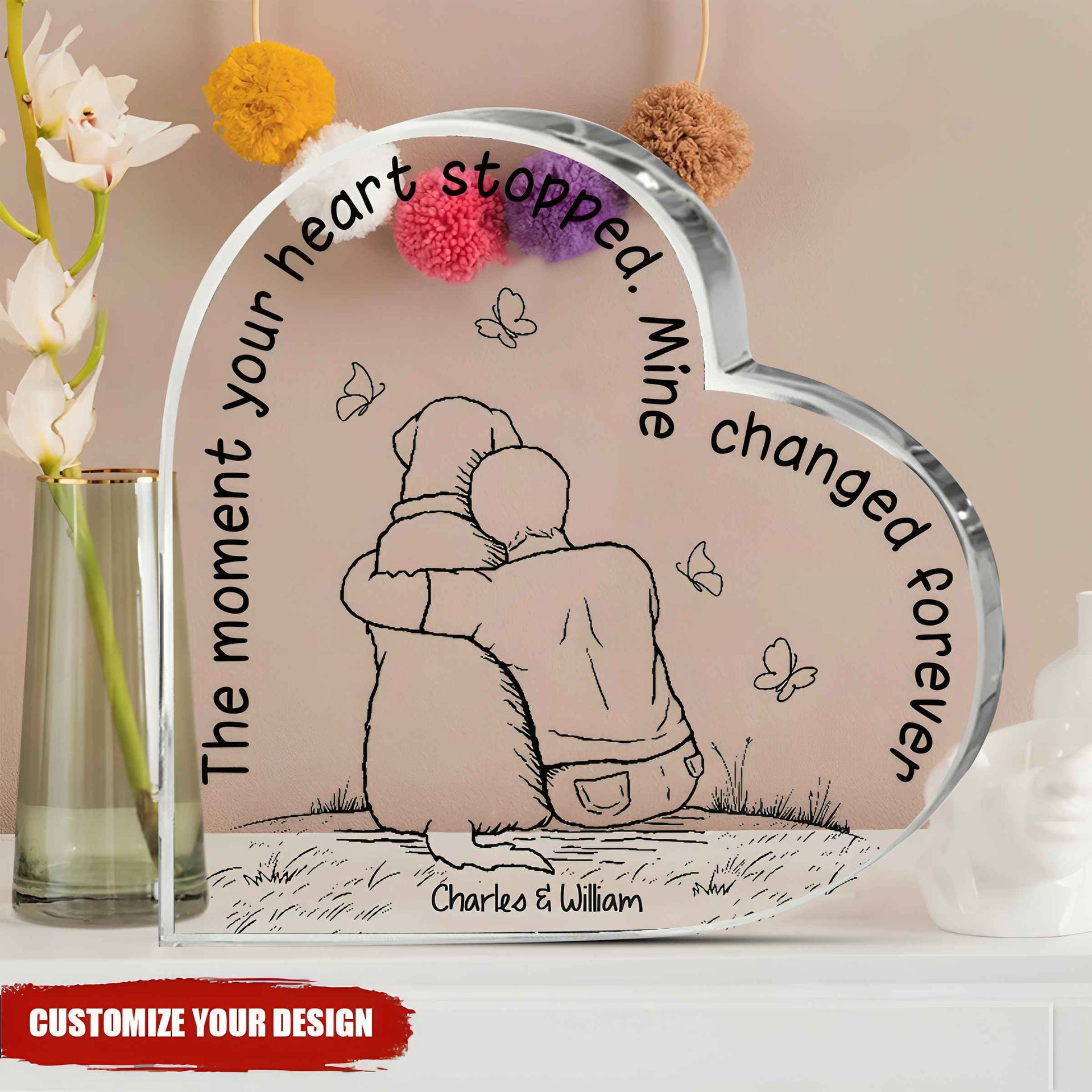The Greatest Thing Can't Be Touched - Memorial Personalized Custom Heart Shaped Acrylic Plaque