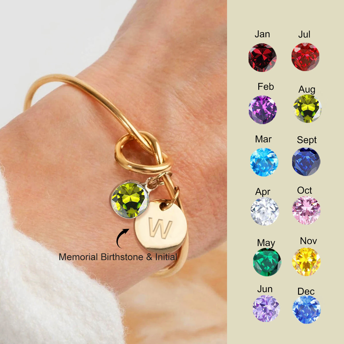 Personalized Fashion Customized Memorial Birthstone Initial Bracelet