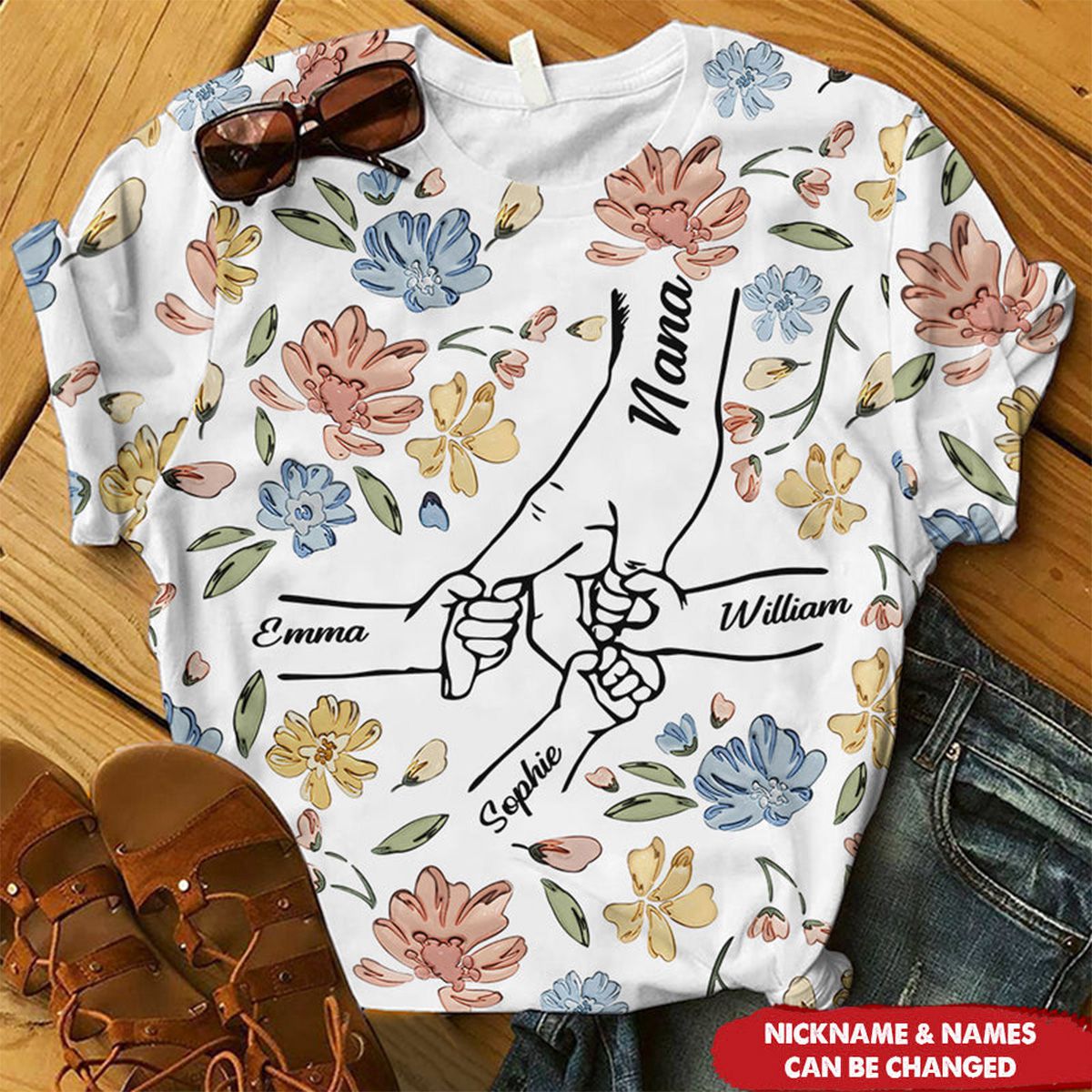 Hand In Hand, I Will Always Protect You -Personalized 3D T-shirt