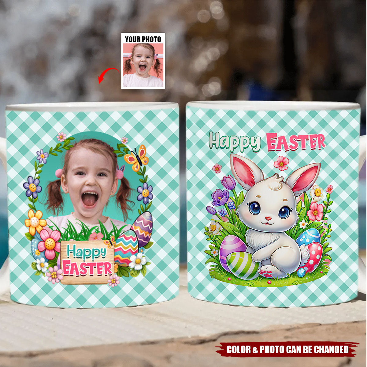 Happy Easter - Personalized Custom Photo Coffee Mug