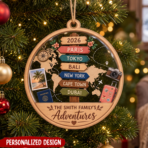 Personalized Travel Adventure Family Ornament-Custom Couple Adventure Gift